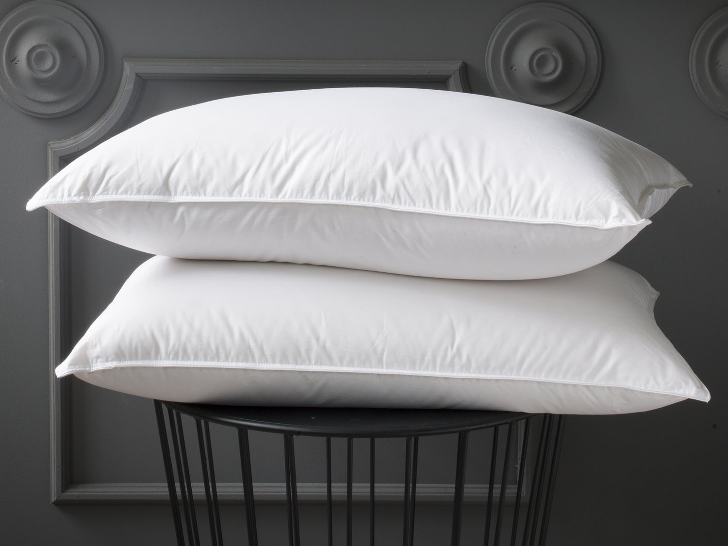 Oreillers 100% duvet d'oie en 50x70cm et 65x65cm