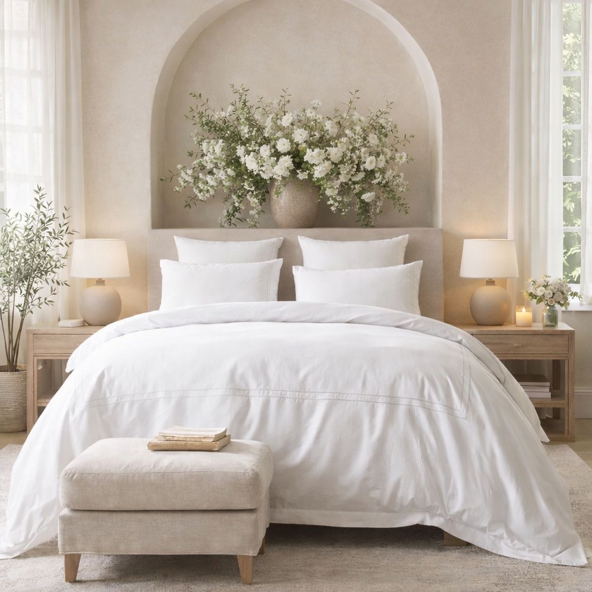 Parures de lit haut de gamme hôtellerie