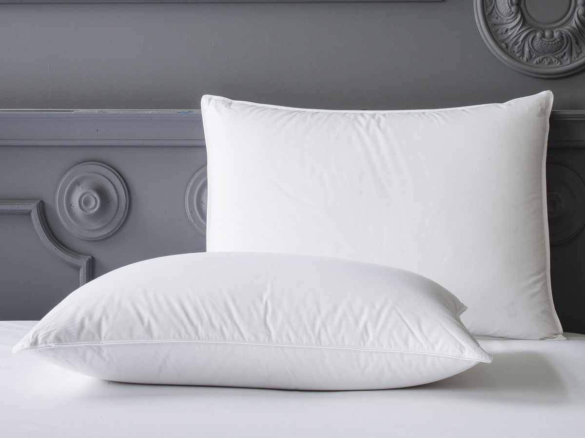 Oreiller de luxe avec 90% de duvet d'oie en 50x70cm et 65x65cm