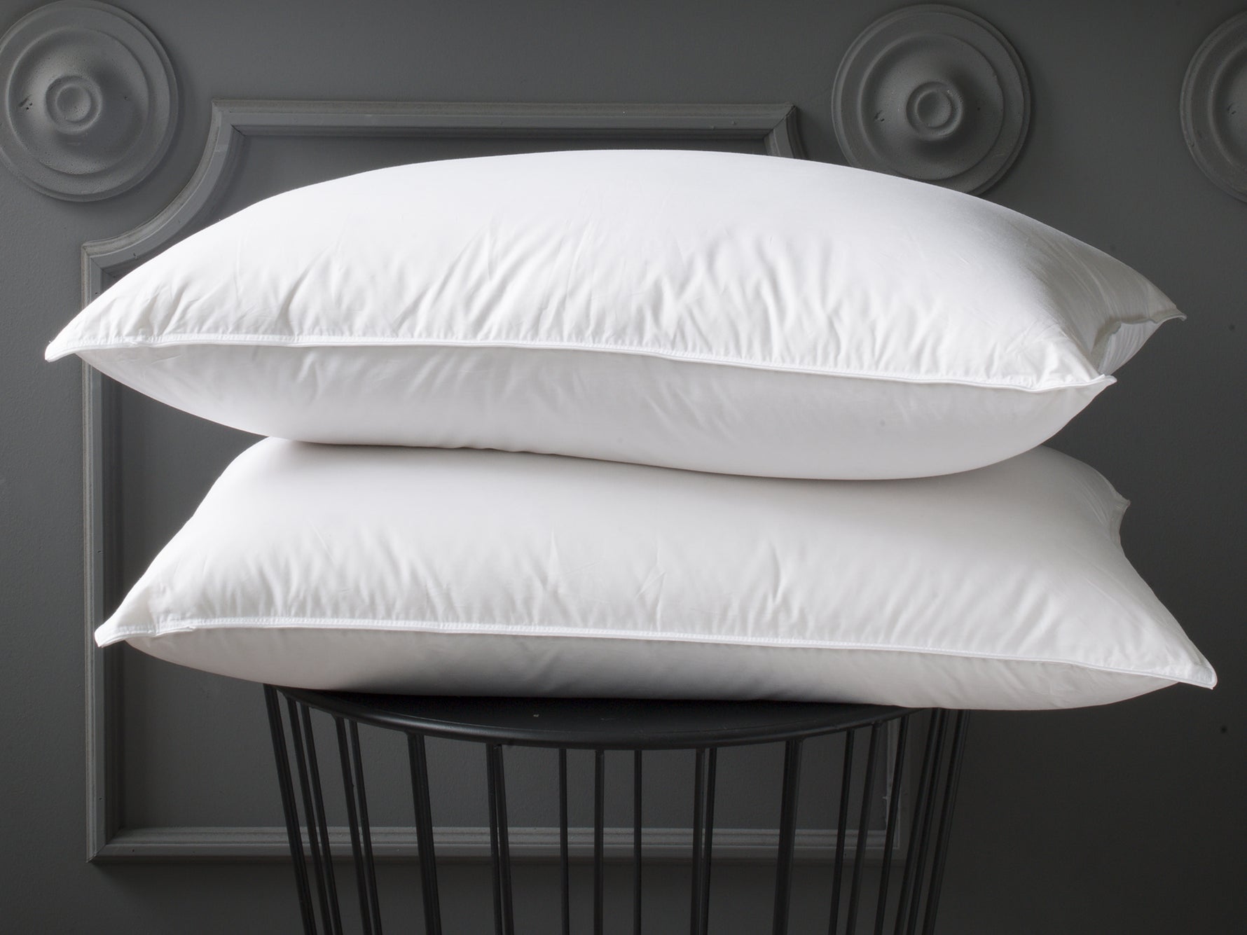 Oreillers 100% duvet d'oie en 50x70cm et 65x65cm